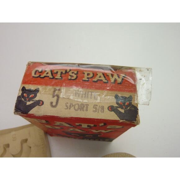 Vintage Cat's Paw Non-Slip Sport Heels 5 Black Cat in Original Box - Picture 4 of 4